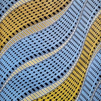 Preview: BEAUTIFUL WAVE Afrikanischer Wax Print Stoff EMBELLISHED